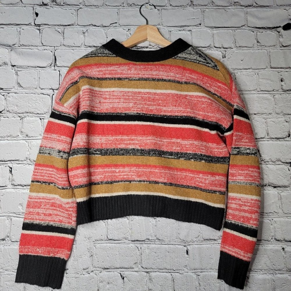 Bp Crop Cardigan Sweater In Black Marl Stripe Multicolor NWT Size S - Picture 8 of 11
